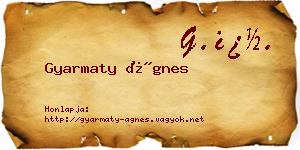 Gyarmaty Ágnes névjegykártya